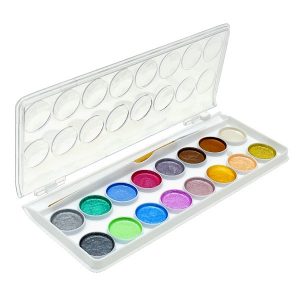 18 Colors Pearlescent Semi-Wet Watercolor Paint Set