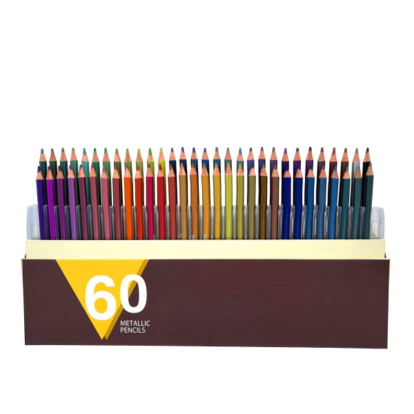 60 Colors Metallic Colored Pencils Set