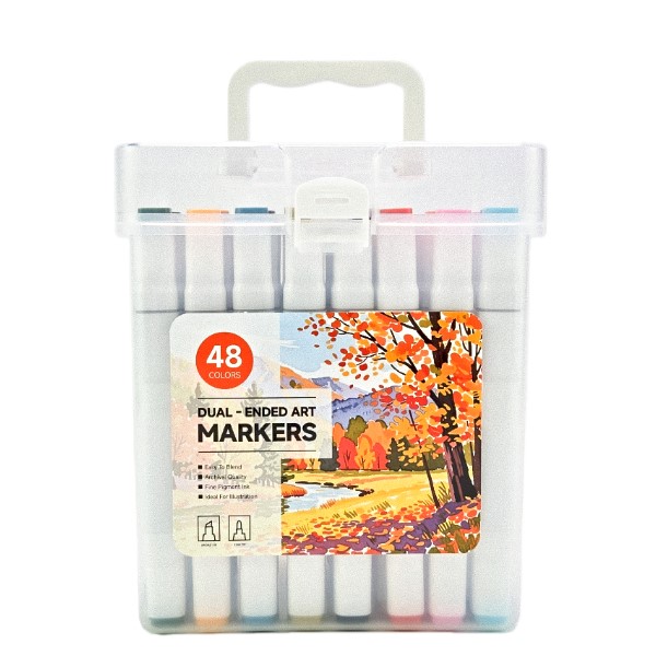 48 Colors Dual Tip Art Markers Set