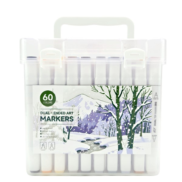 60 Colors Dual Tip Art Markers Set