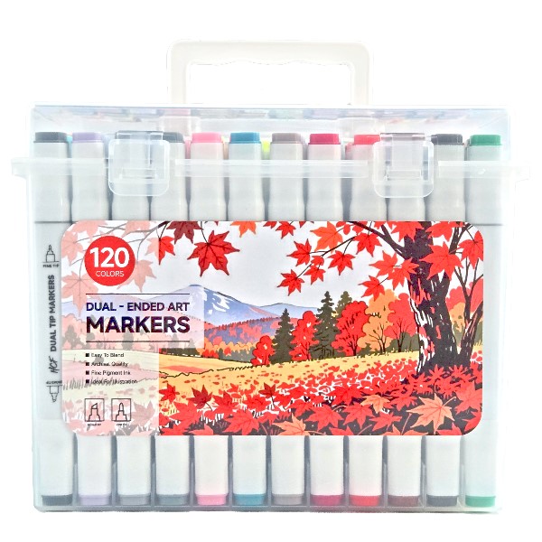120 Colors Dual Tip Art Markers Set