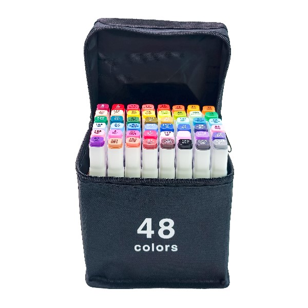 48 Colors Dual Tip Art Markers Set