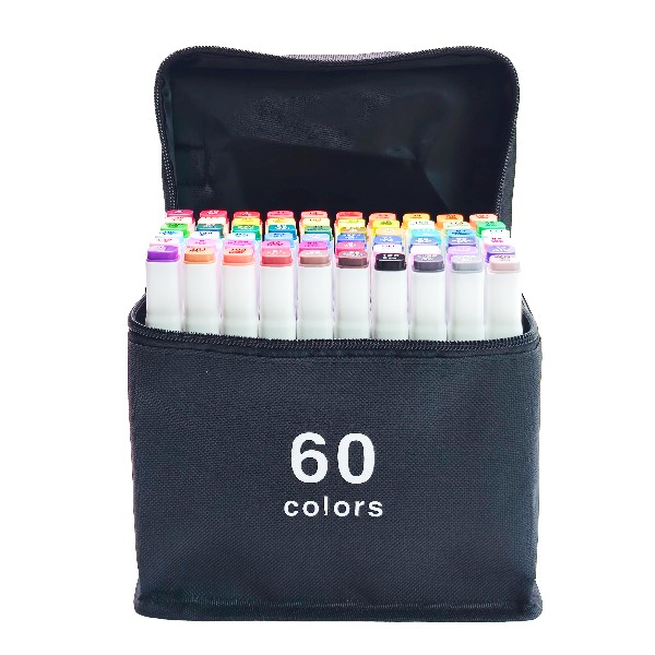 60 Colors Dual Tip Art Markers Se