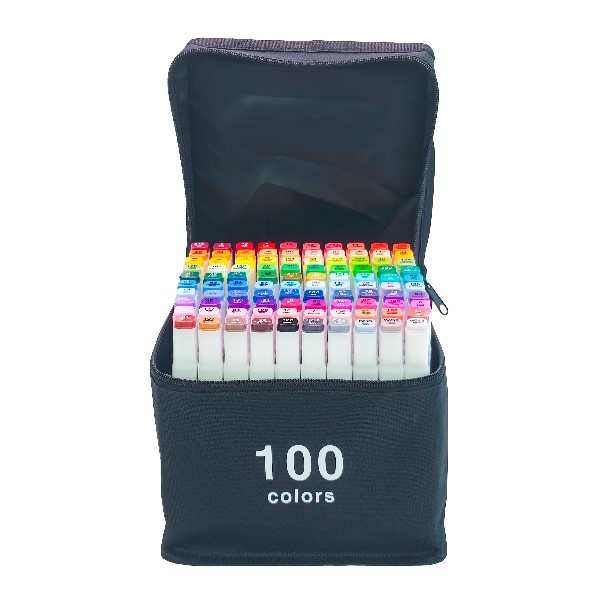 100 Colors Dual Tip Art Markers Set